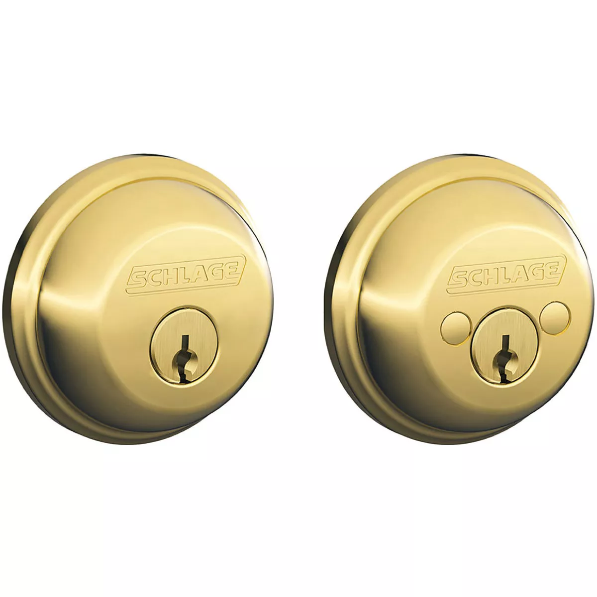 Schlage B Series Bright Brass Double Cylinder Deadbolt