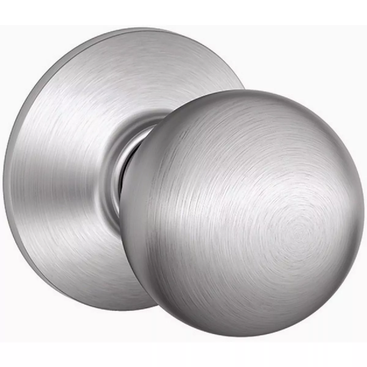 Schlage F Series Passage Function, Orbit Knob, 626 Satin Chrome Finish