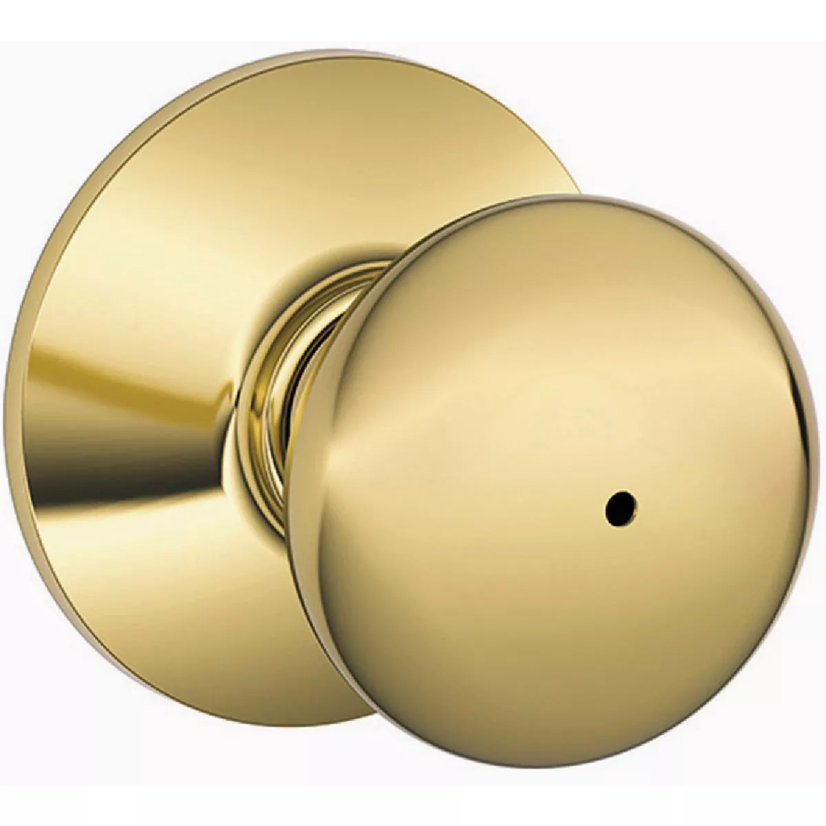 Schlage F Series Privacy Function, Plymouth Knob, 605 Bright Brass x 625 Bright Chrome Finish