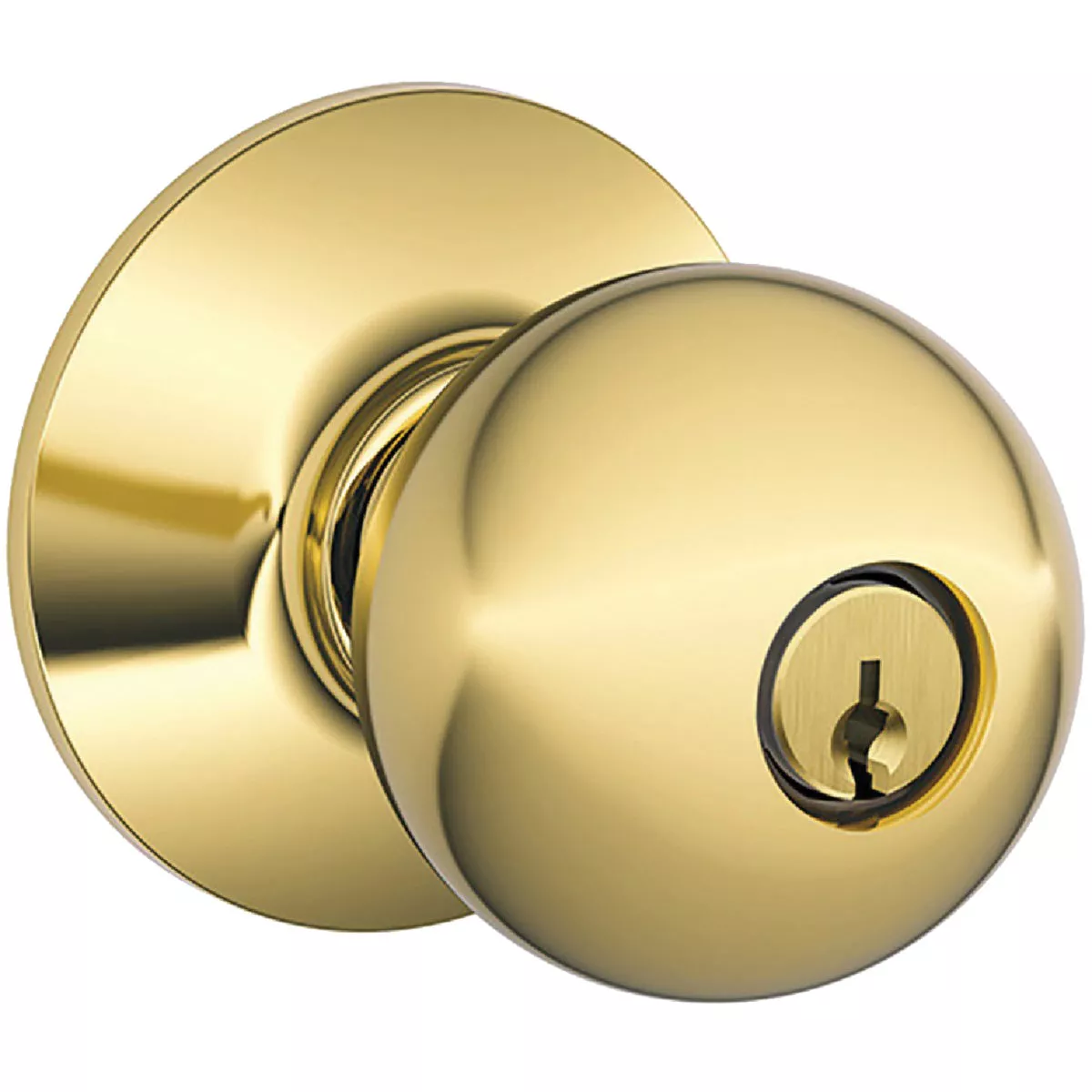 Orbit Knob Keyed Entry - Bright Brass