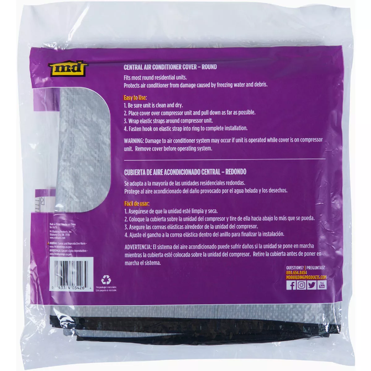 M-D Building Products Silver Air Conditioning Cover for Central Round Units - photo 3