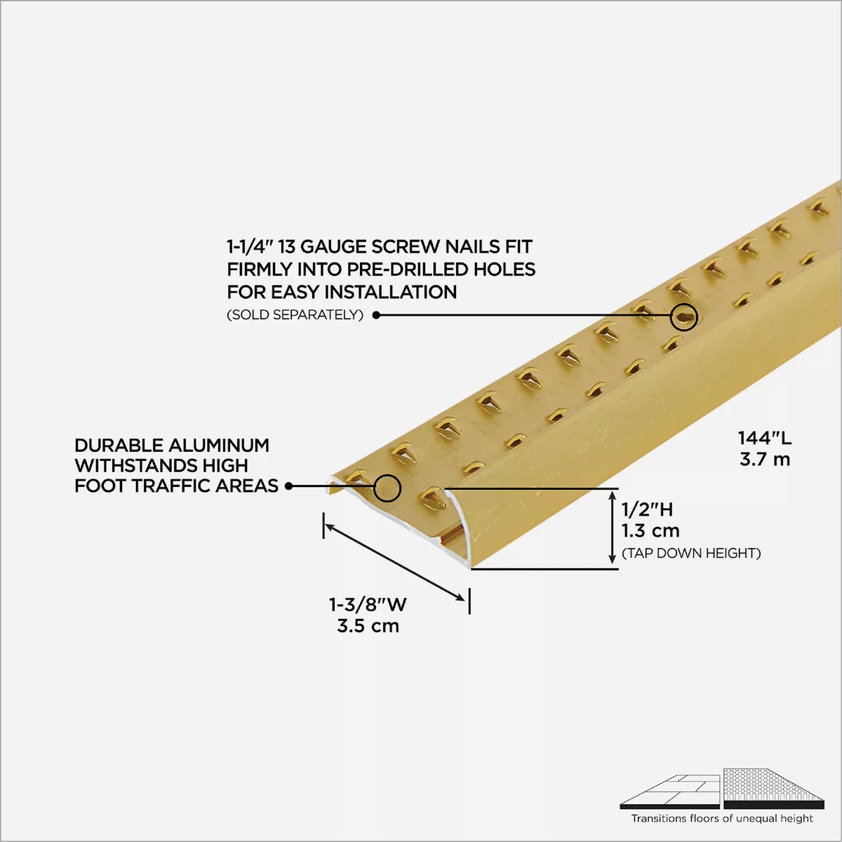 M-D 144 In. Gold Carpet Gripper - photo 4