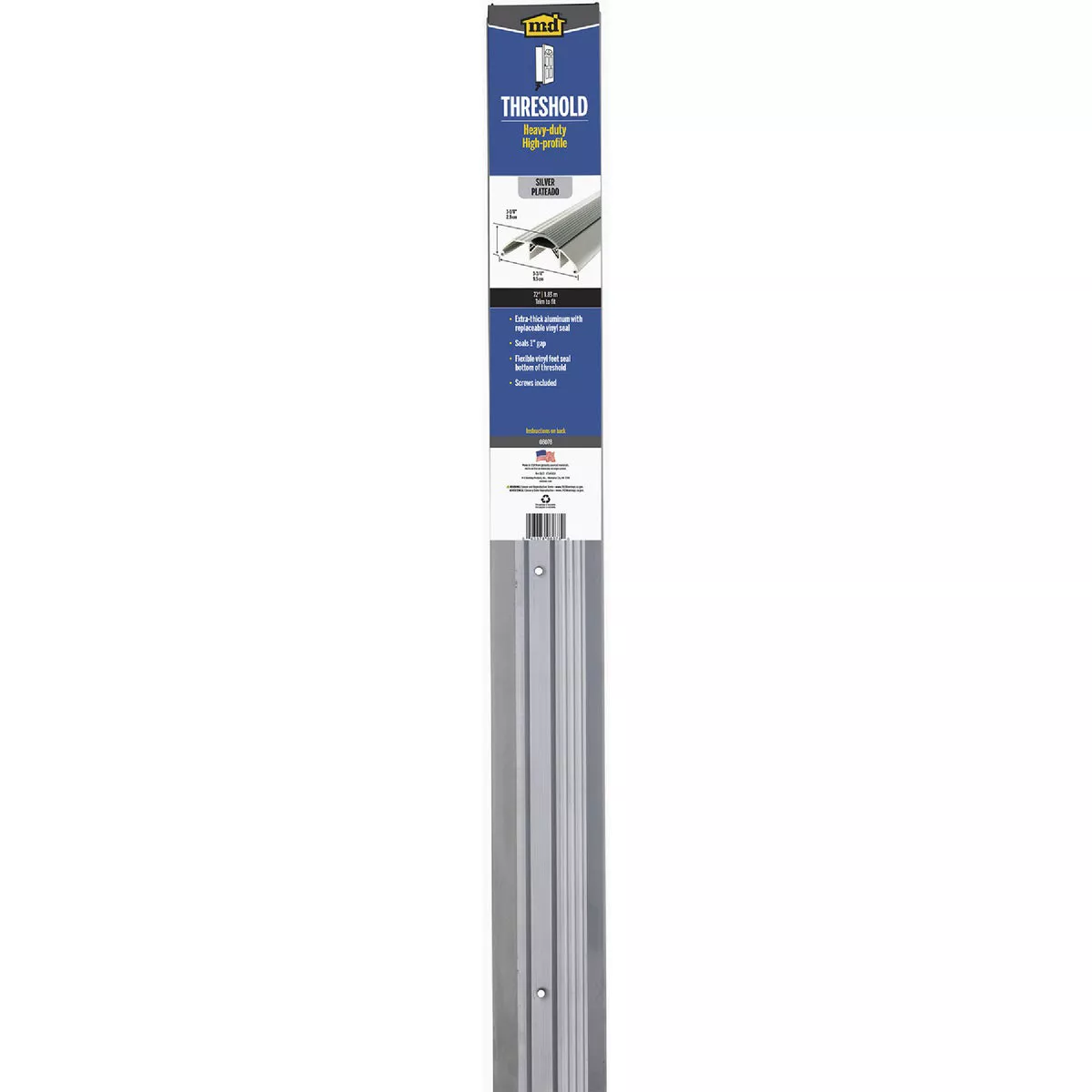 M-D 72 In. High Silver Threshold With Vinyl Seal