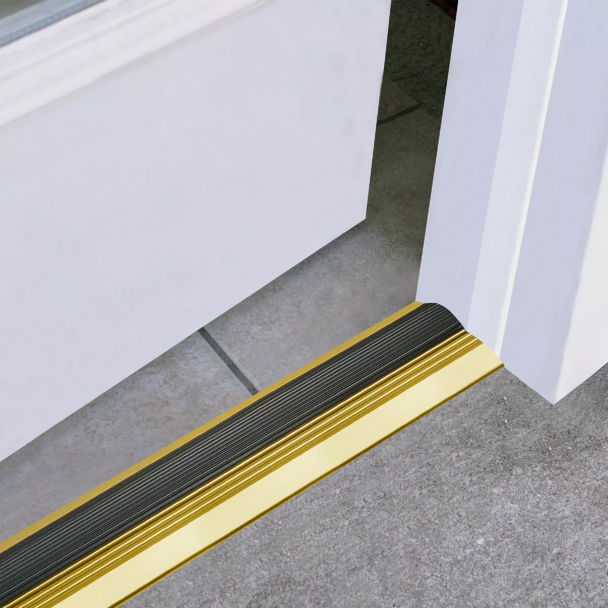M-D 3-3/4 In. x 3/4 In. x 72 In. Gold Aluminum and Vinyl Heavy-Duty Low-Profile Threshold - photo 3