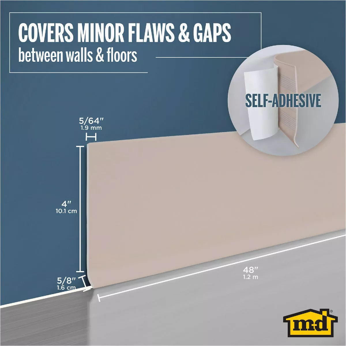 M-D 4 In. x 48 In. Desert Beige Self-Stick Vinyl Wall Base- - photo 6