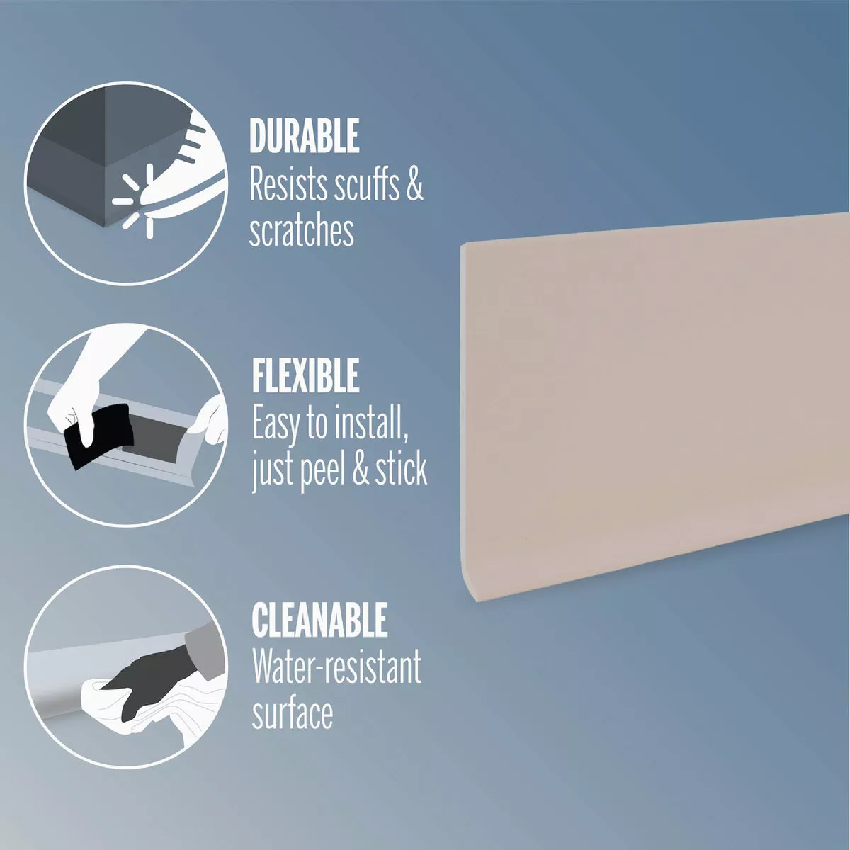 M-D 4 In. x 48 In. Desert Beige Self-Stick Vinyl Wall Base- - photo 2