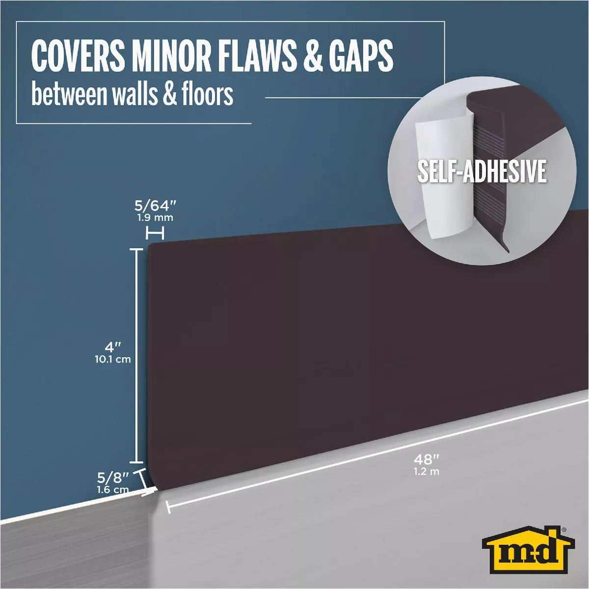 M-D 4 In. x 48 In. Brown Self-Stick Vinyl Wall Base - photo 7