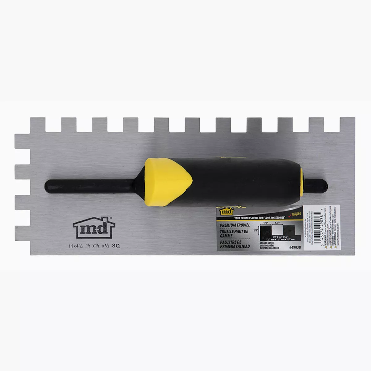 M-D 1/2 In. x 1/2 In. x 1/2 In. Premium Square Notch Trowel