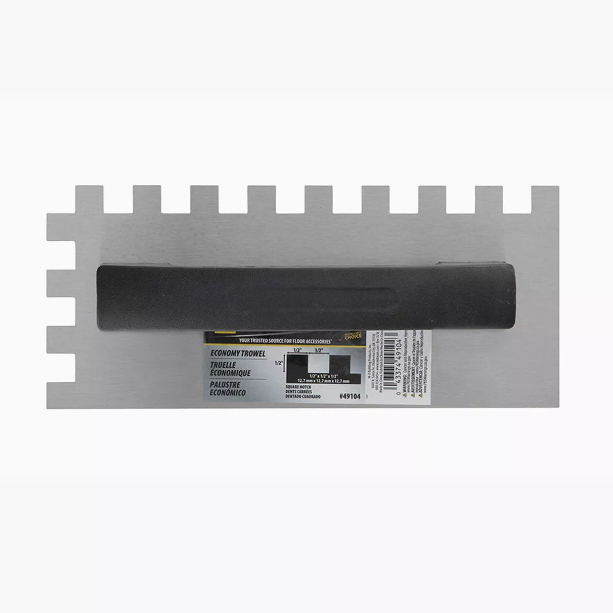 MD Economy 1/2 In. x 1/2 x 1/2 In. Square-Notch Trowel