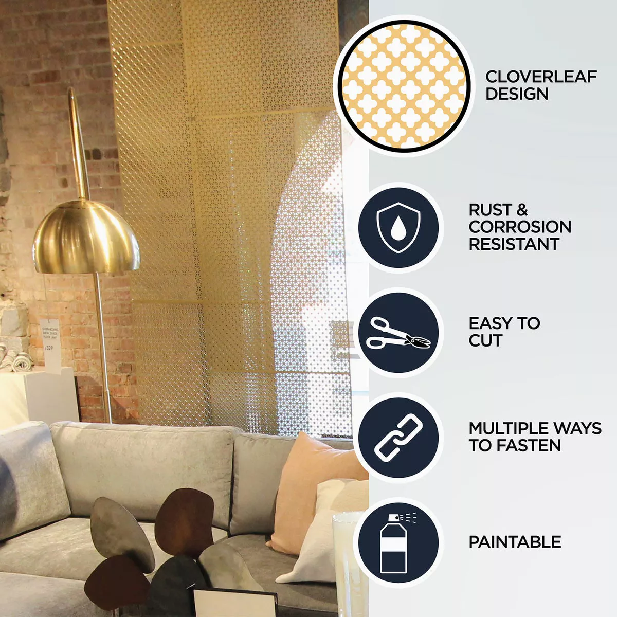 M-D 12 In. x 24 In. x .020 In. Brass Aluminum Sheet Cloverleaf - photo 5