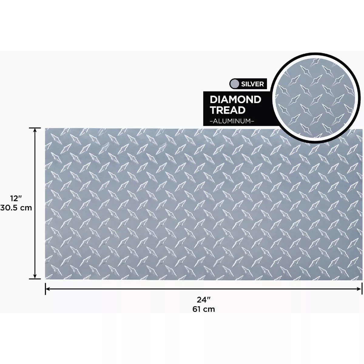 M-D 12 In. x 24 In. x .063 In. Silver Aluminum Sheet Diamond Tread - photo 6