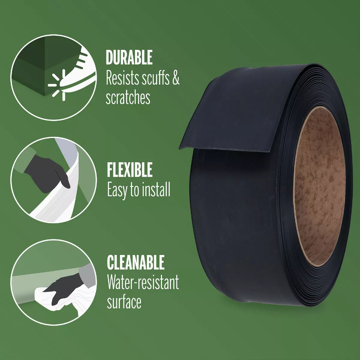 M-D 4 In. x 60 Ft. Black Vinyl Wall Base- - photo 4