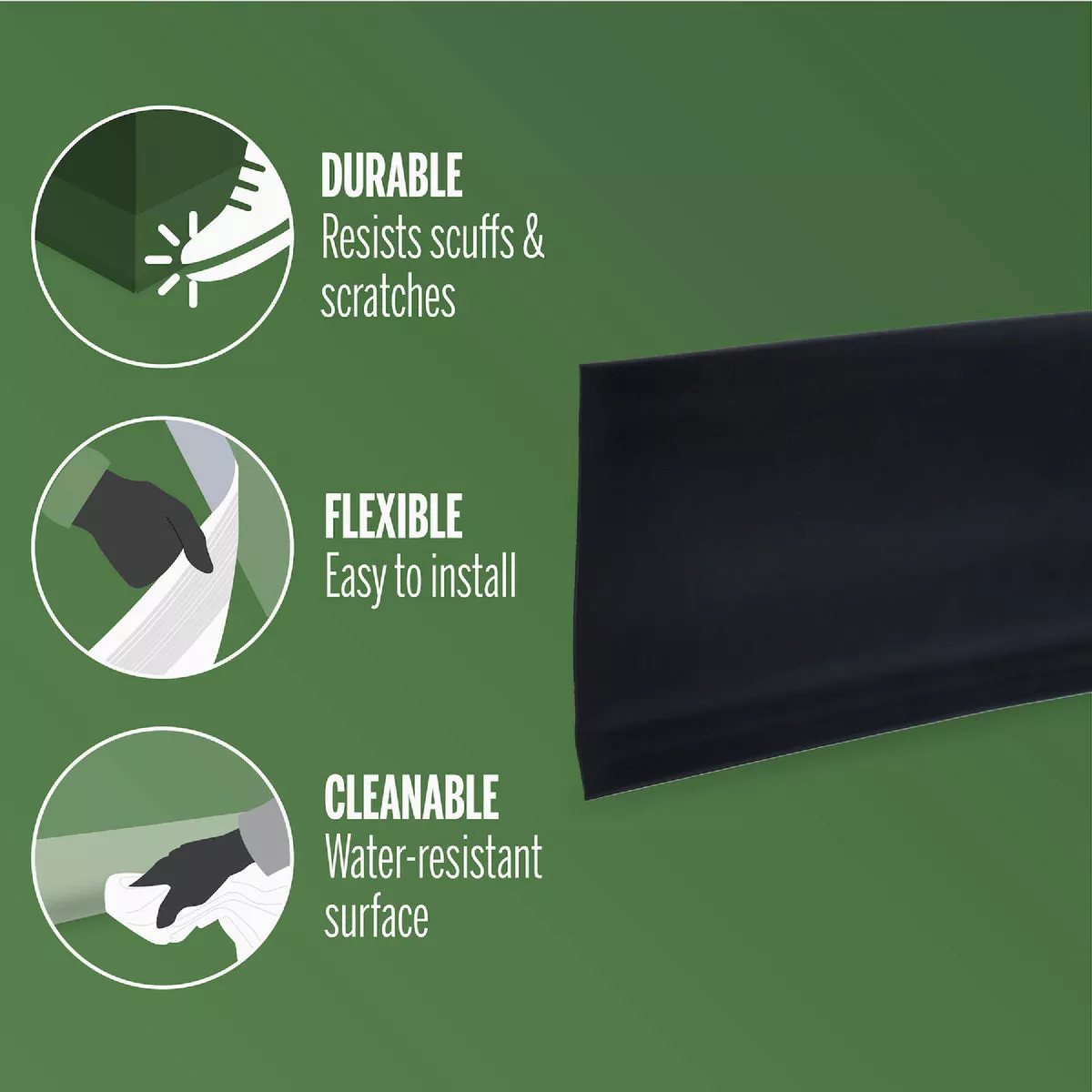 M-D 4 In. x 48 In. Black Vinyl Wall Base - photo 3