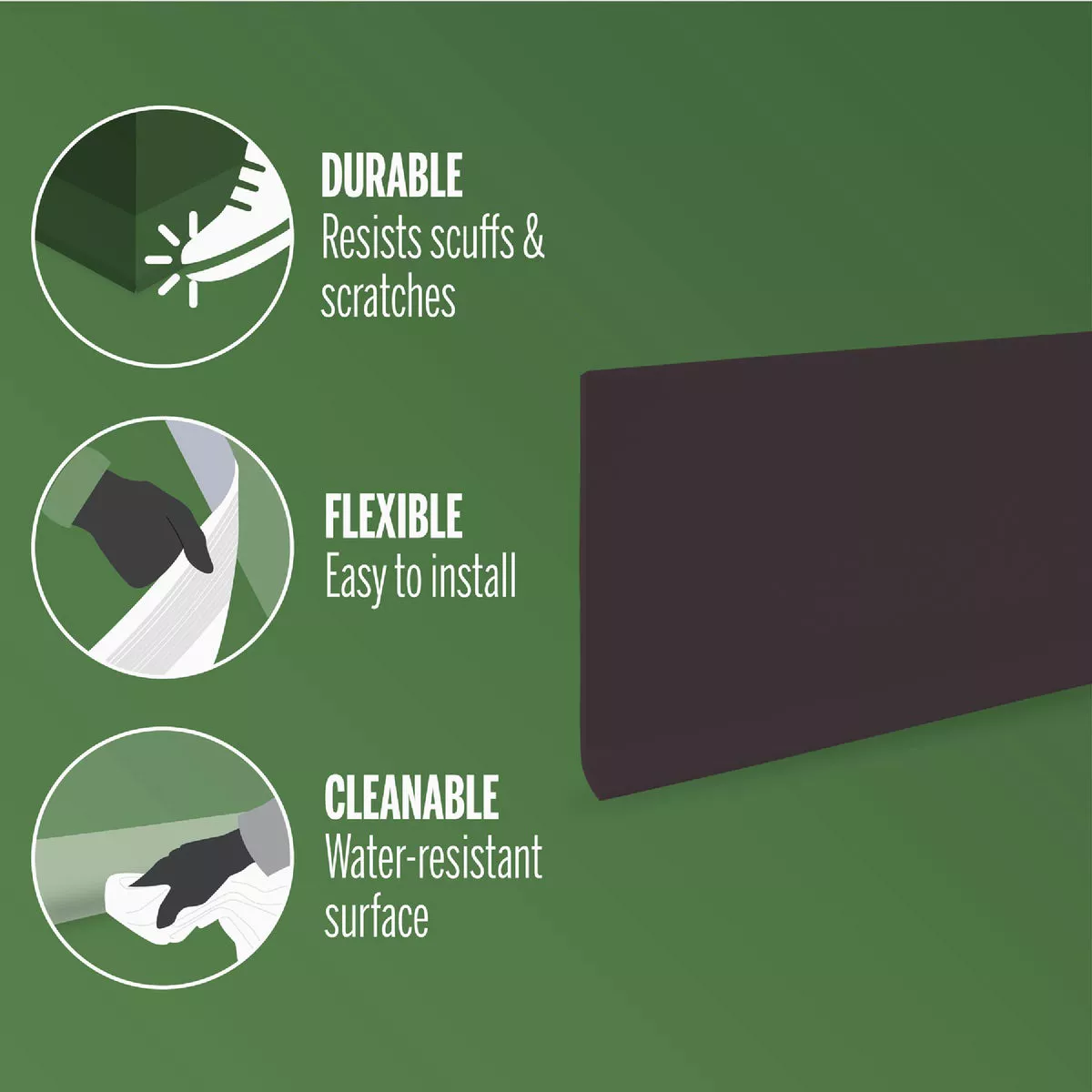 M-D 4 In. x 48 In. Brown Vinyl Wall Base - photo 3