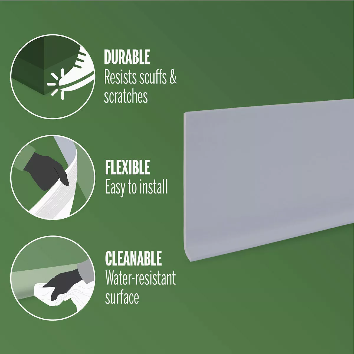 M-D 4 In. x 48 In. Silver Gray Vinyl Wall Base - photo 3