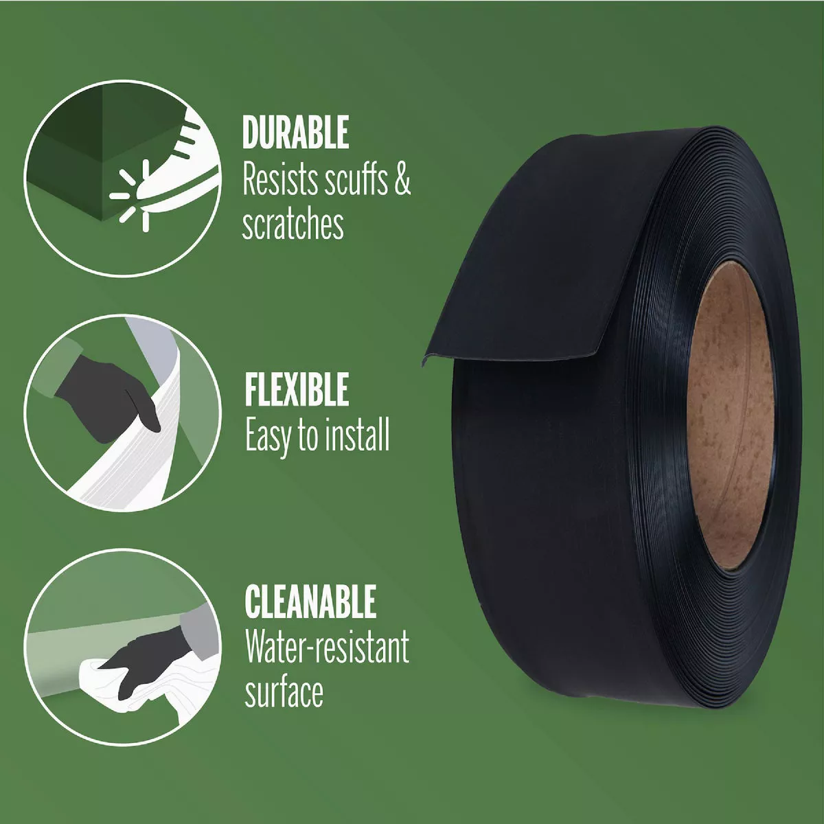 MD 4 In. x 120 Ft. Black Wall Base - photo 3