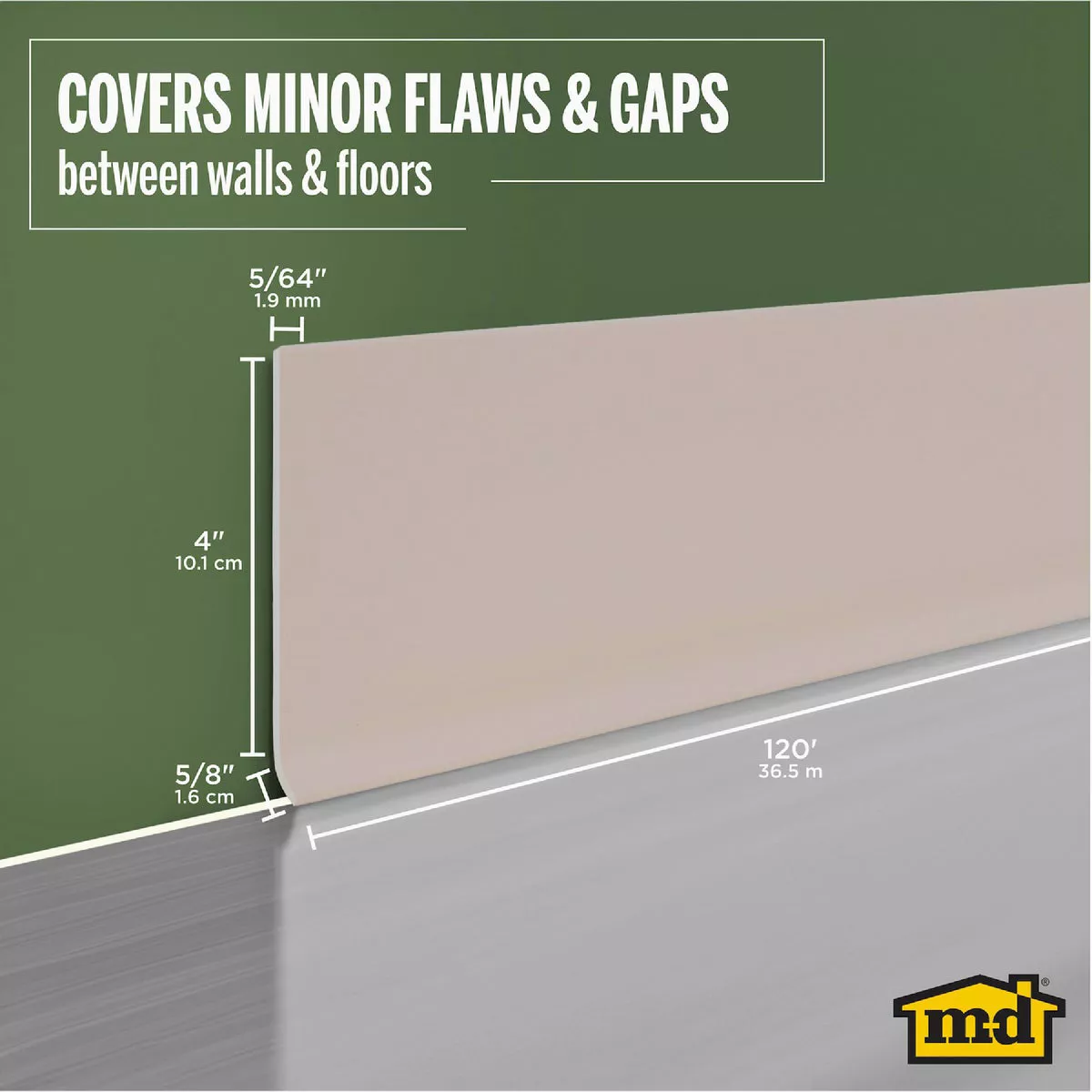 M-D 4 In. x 120 Ft. Desert Beige Vinyl Wall Base - photo 7