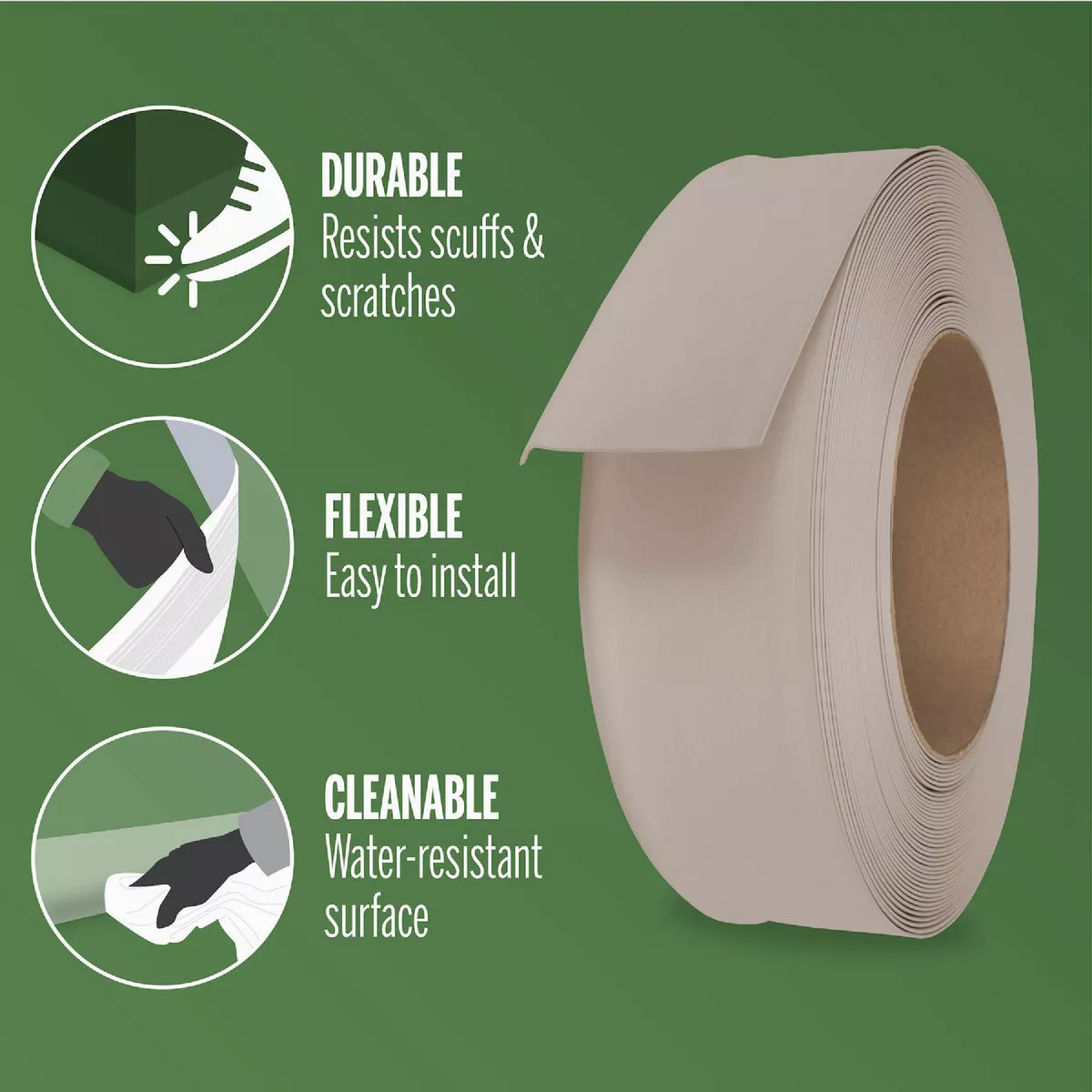 M-D 4 In. x 120 Ft. Desert Beige Vinyl Wall Base - photo 3