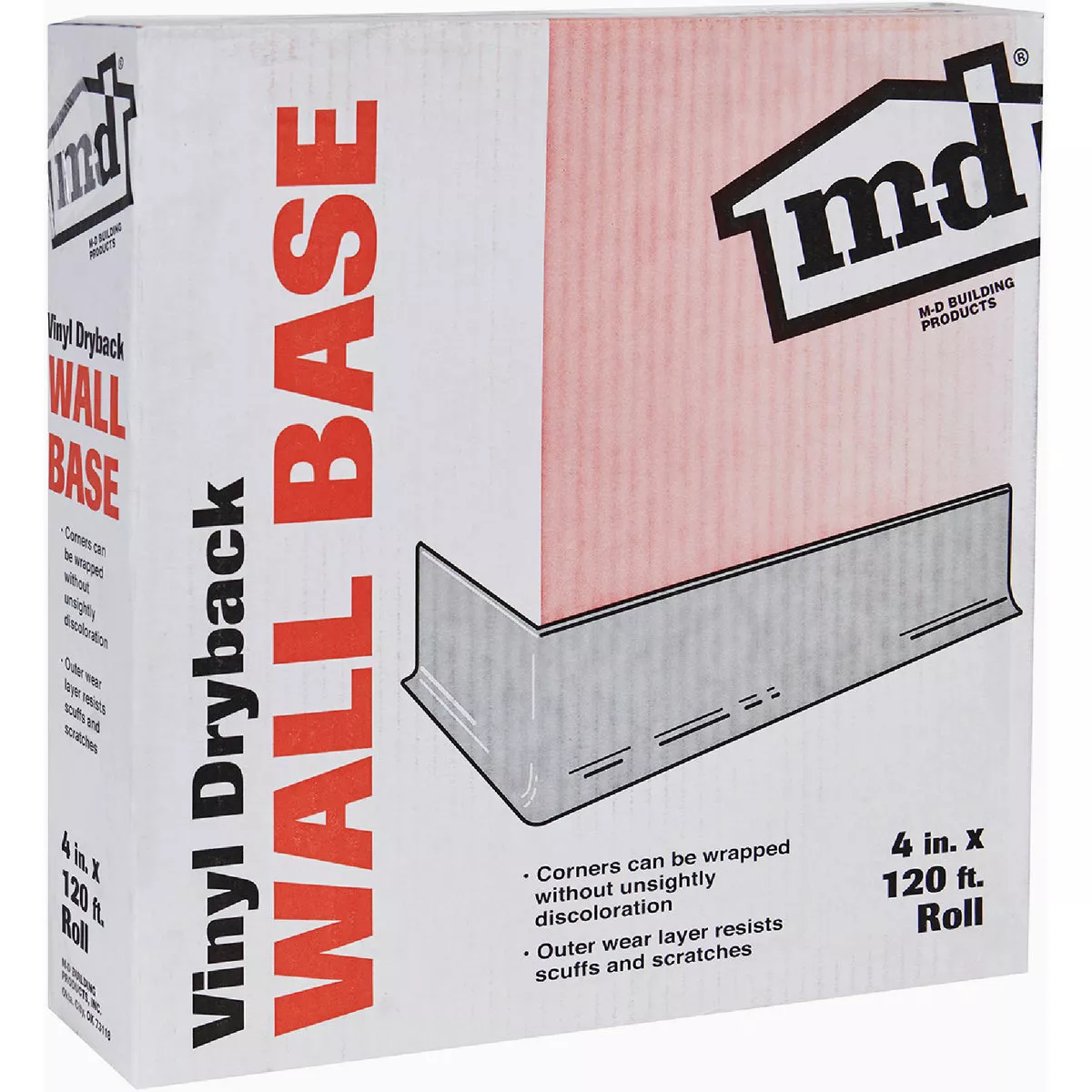MD 4 In. x 120 Ft. Snow White Wall Base