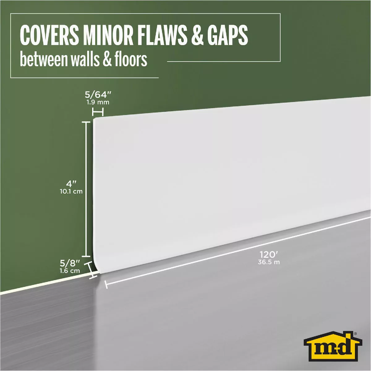 MD 4 In. x 120 Ft. Snow White Wall Base - photo 7
