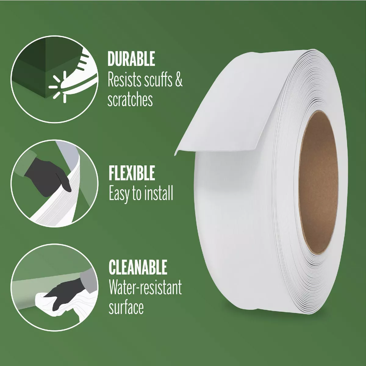 MD 4 In. x 120 Ft. Snow White Wall Base - photo 3