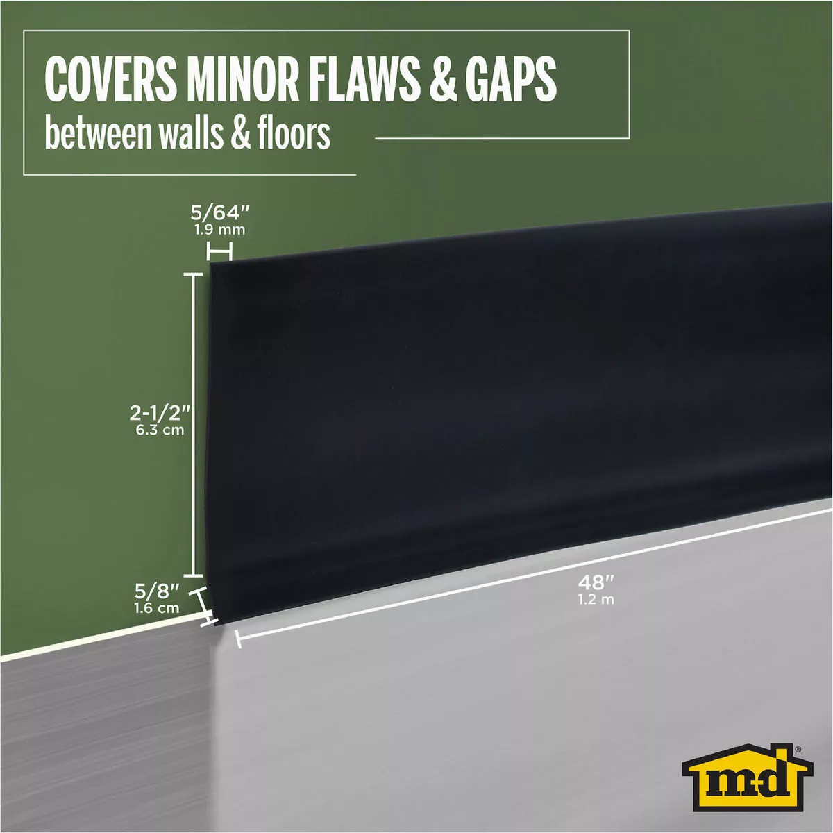MD 2-1/2 In. x 48 In. Black Wall Base - photo 3