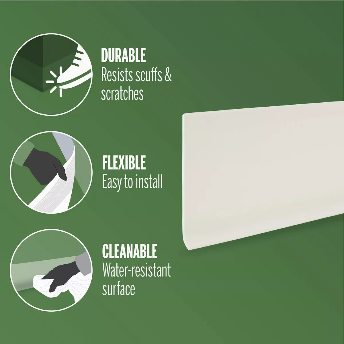 M-D 2-1/2 In. x 48 In. Almond Vinyl Wall Base - photo 3