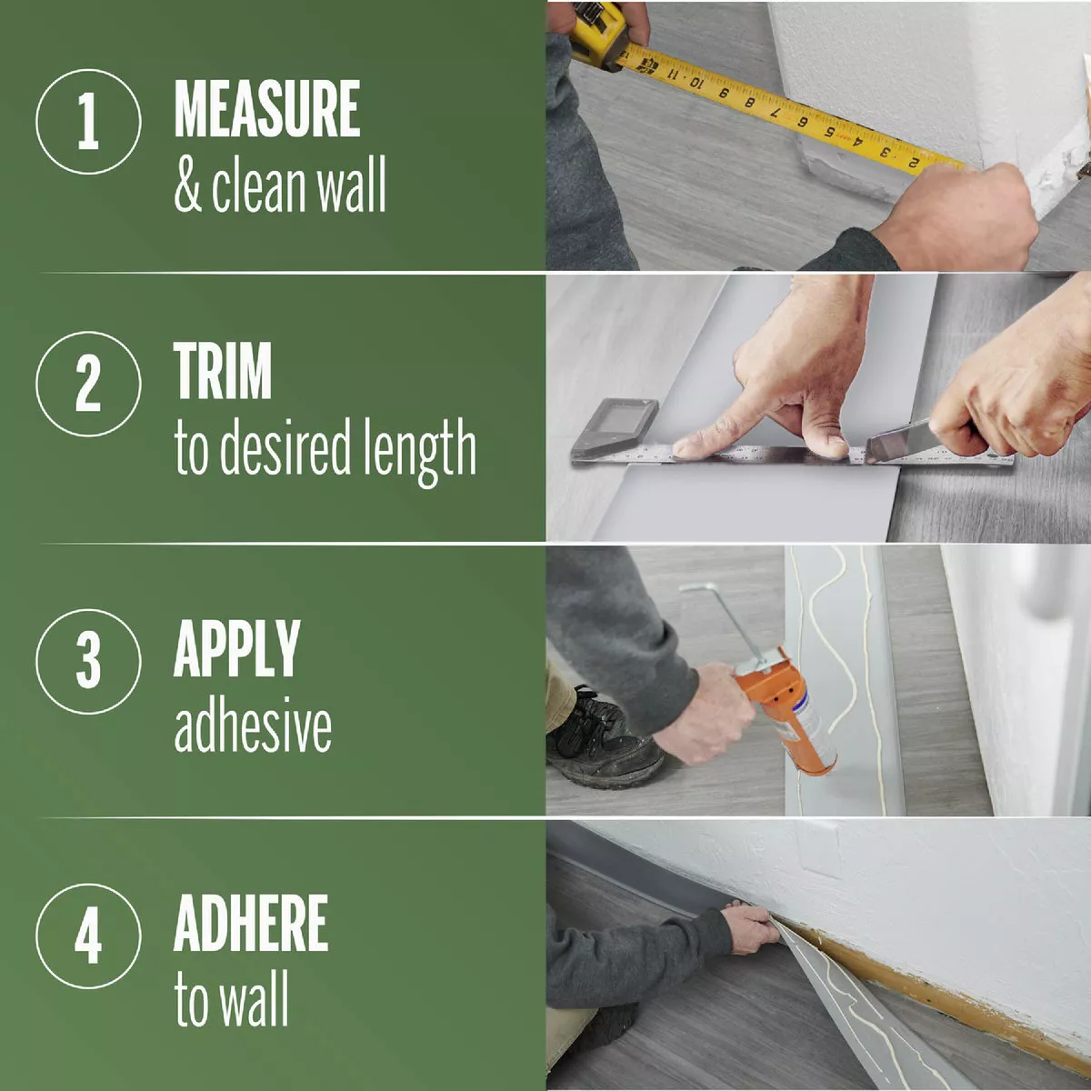 M-D 2-1/2 In. x 48 In. Almond Vinyl Wall Base - photo 2
