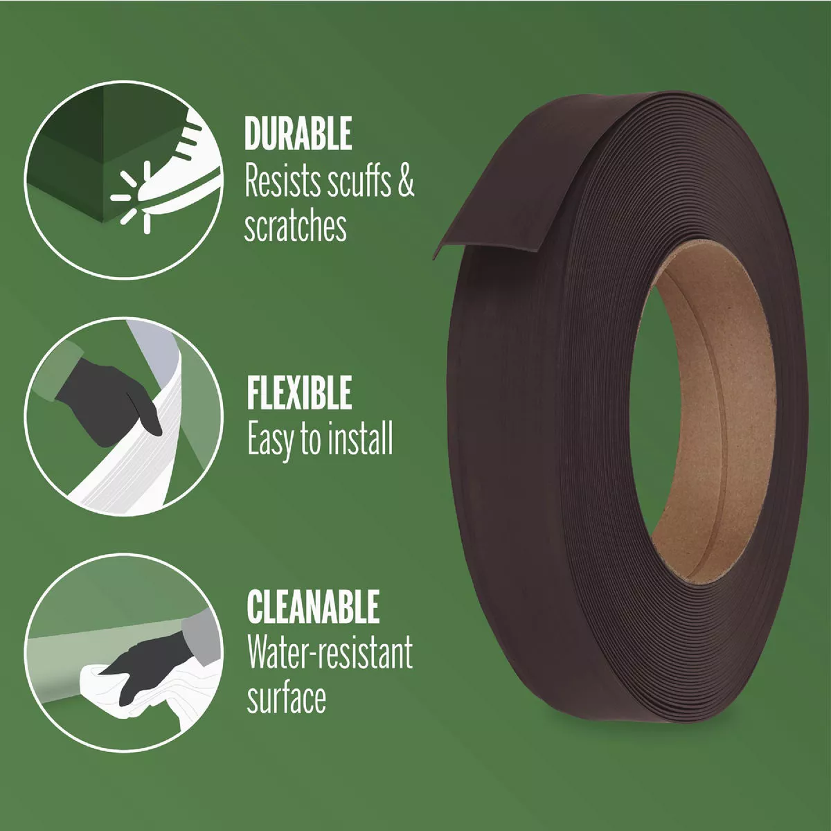 M-D 2-1/2 In. x 120 Ft. Brown Vinyl Wall Base - photo 3