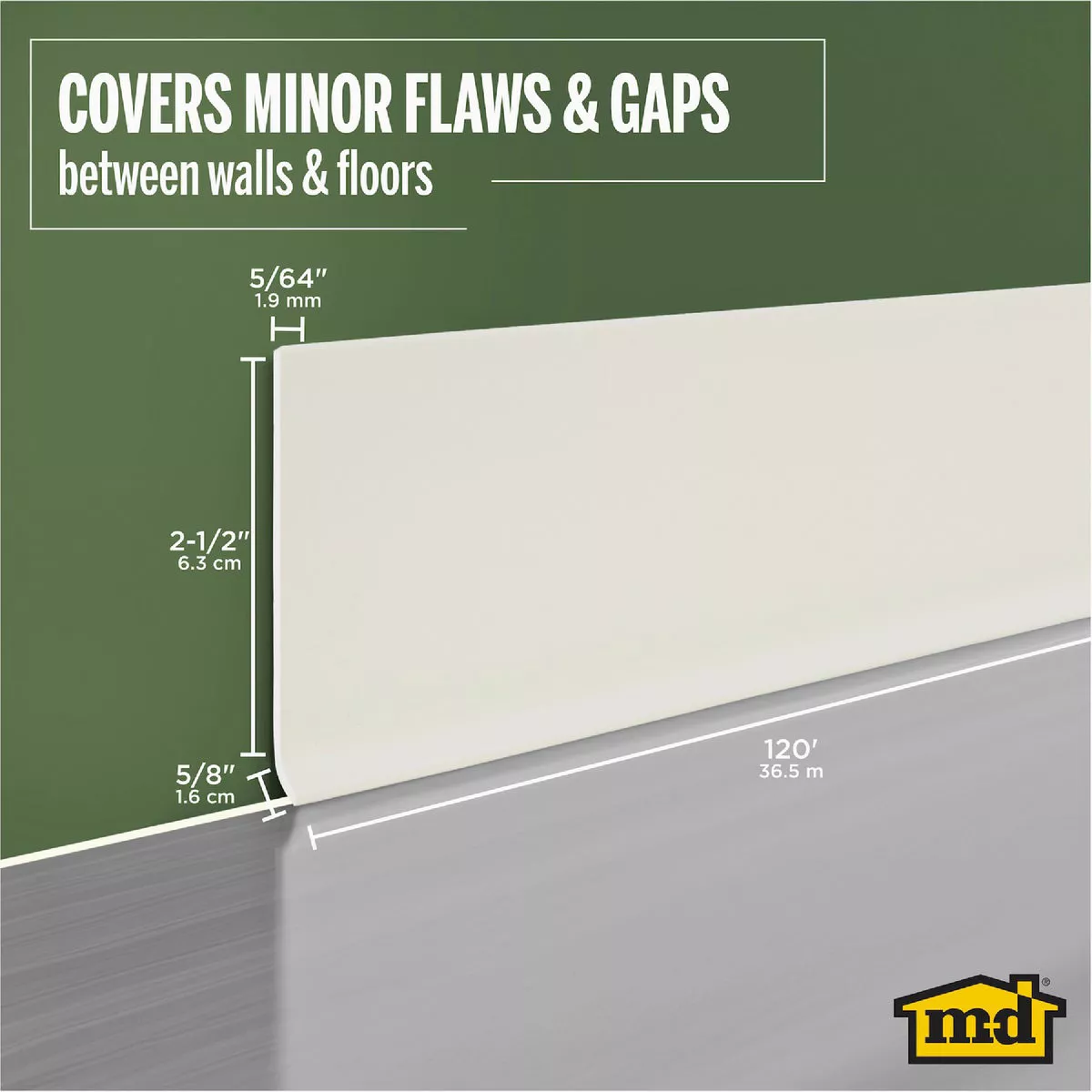 MD 2-1/2 In. x 120 Ft. Almond Wall Base - photo 7