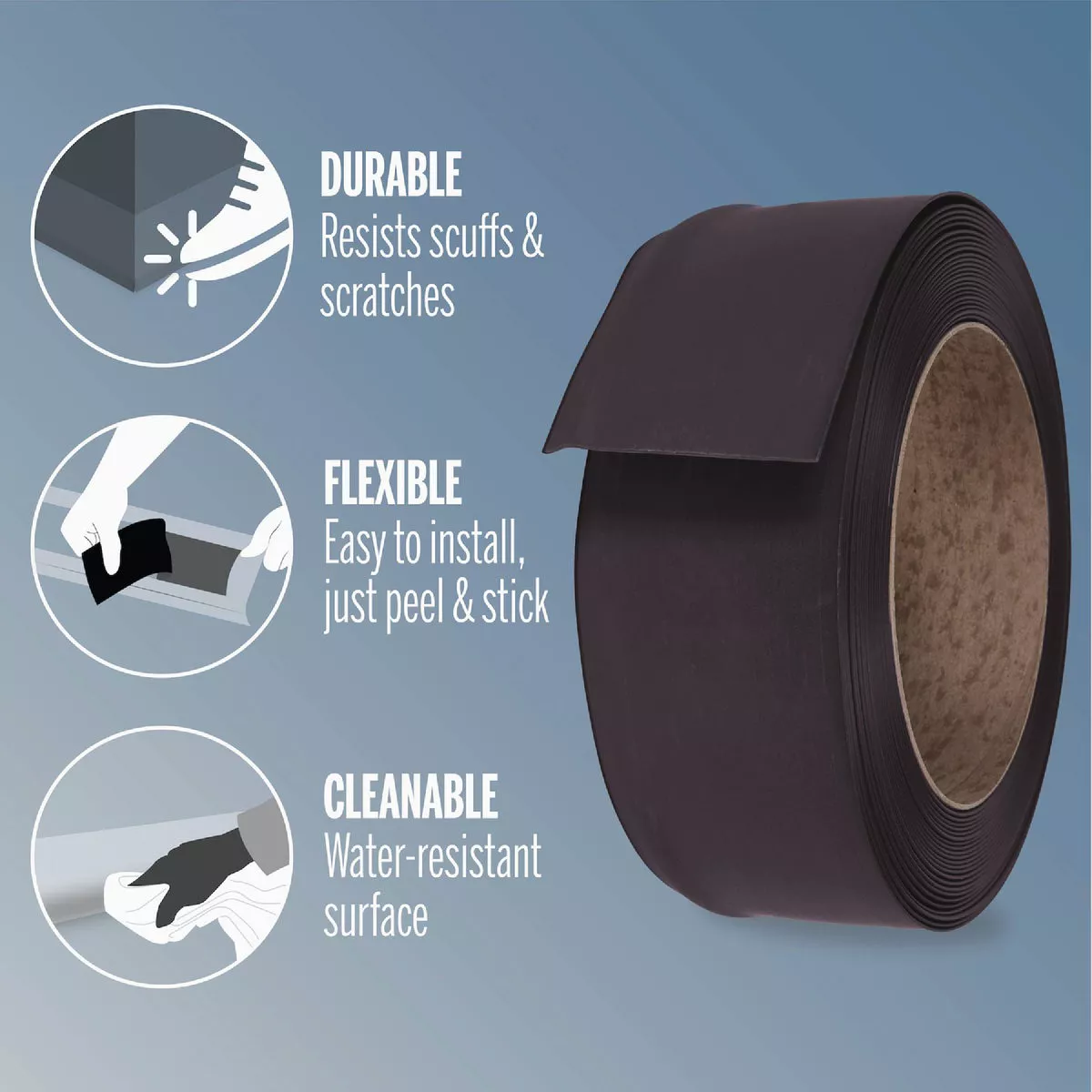 M-D 4 In. x 20 Ft. Brown Self-Stick Vinyl Wall Base- - photo 3