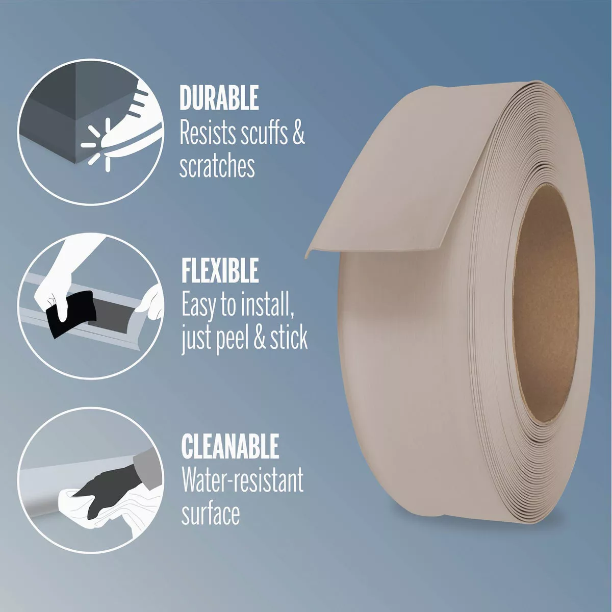 M-D 4 In. x 20 Ft. Desert Beige Self-Stick Vinyl Wall Base - photo 3