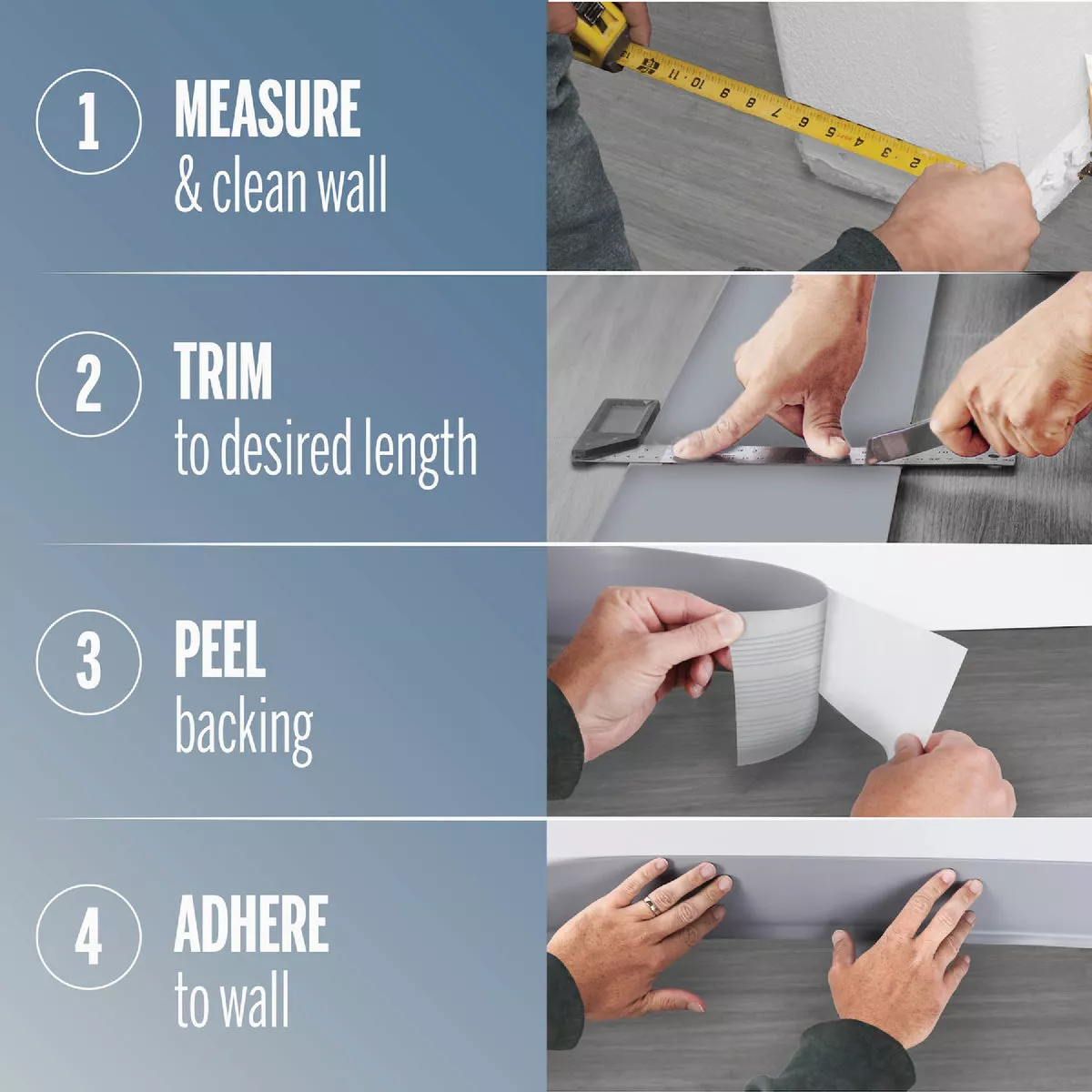 M-D 4 In. x 20 Ft. Desert Beige Self-Stick Vinyl Wall Base - photo 2