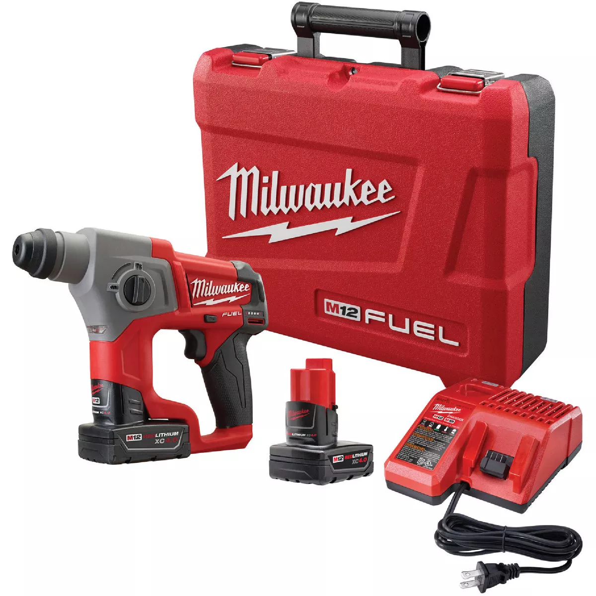 Milwaukee M12 12 V. 5/8 In. Keyless Cordless Rotary Hammer Kit with 2 Batteries