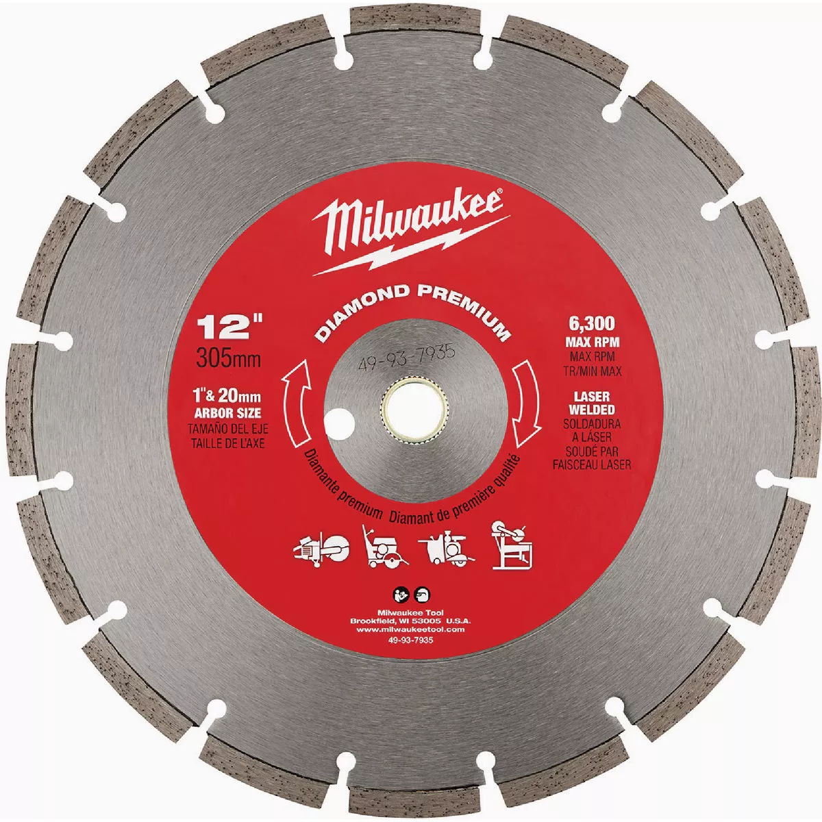 Milwaukee 12 In. Premium Segmented Rim Diamond Blade