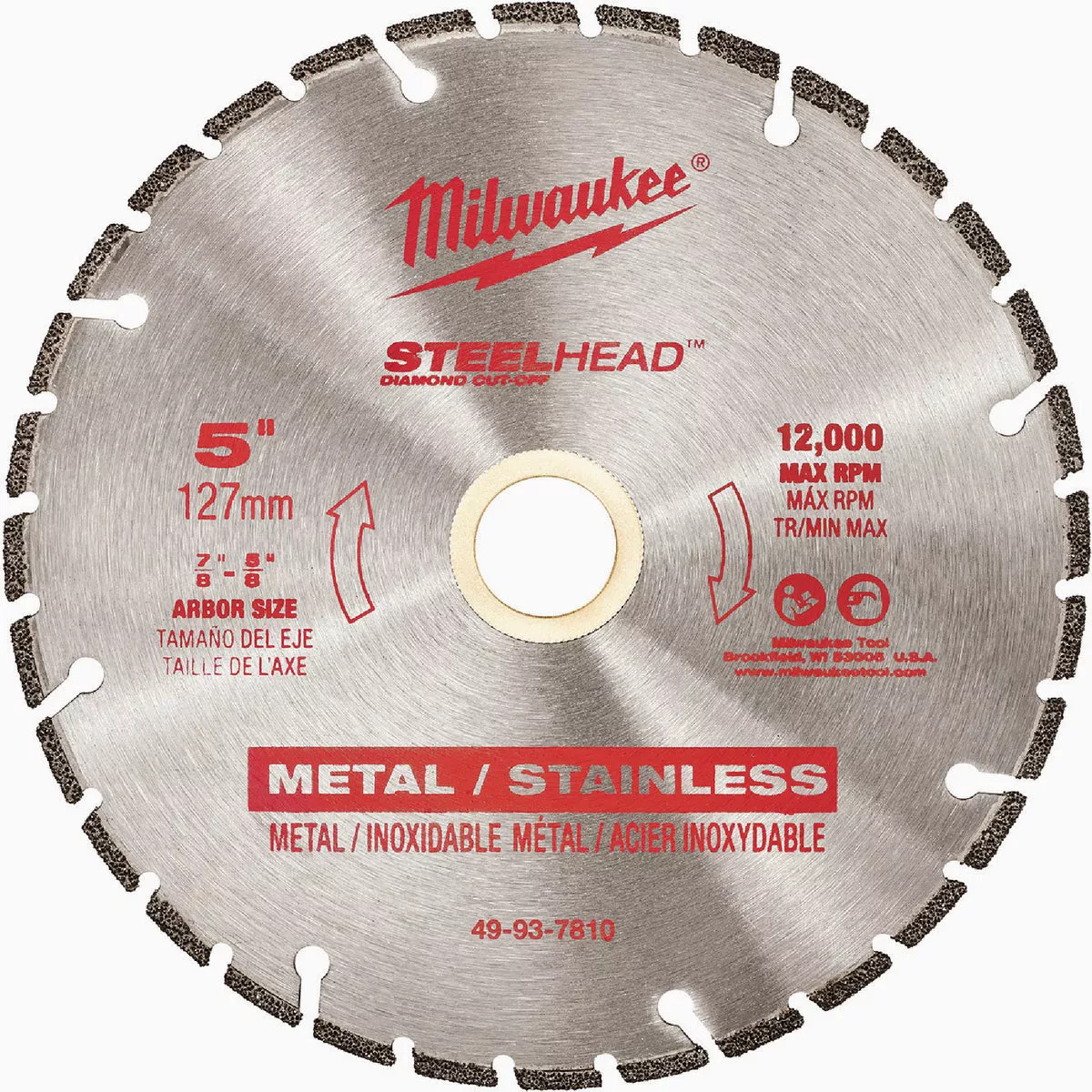 Milwaukee 5 In. Steelhead Metal Diamond Blade-