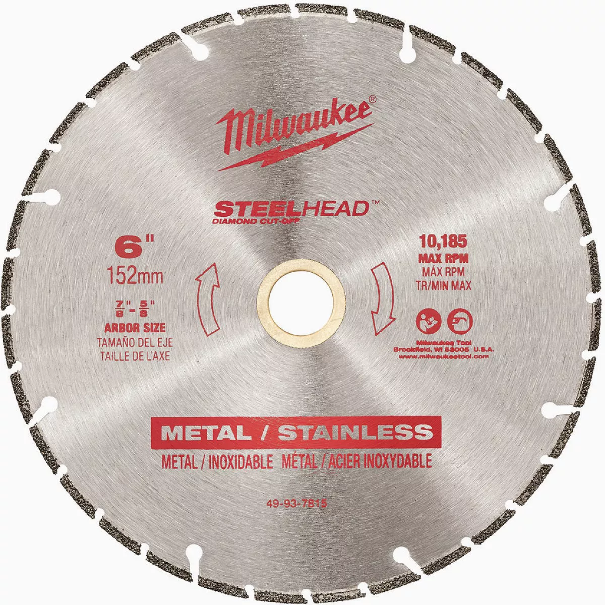 Milwaukee 6 In. Steelhead Metal Diamond Blade