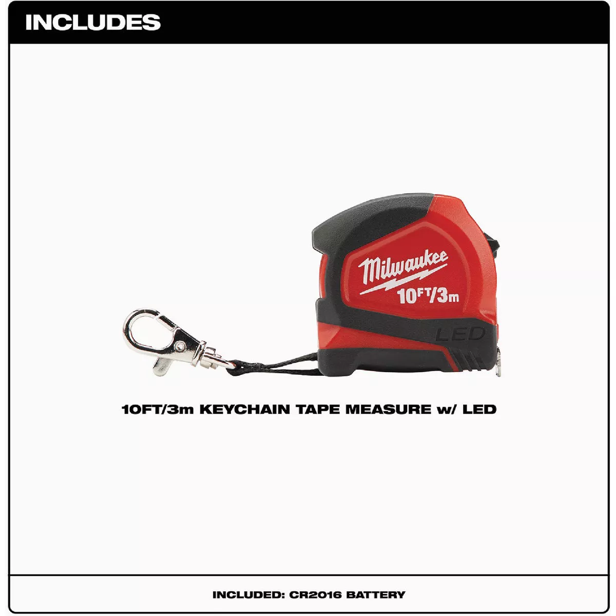 Milwaukee 10 Ft. Keychain Tape Measure with LED Light - photo 3
