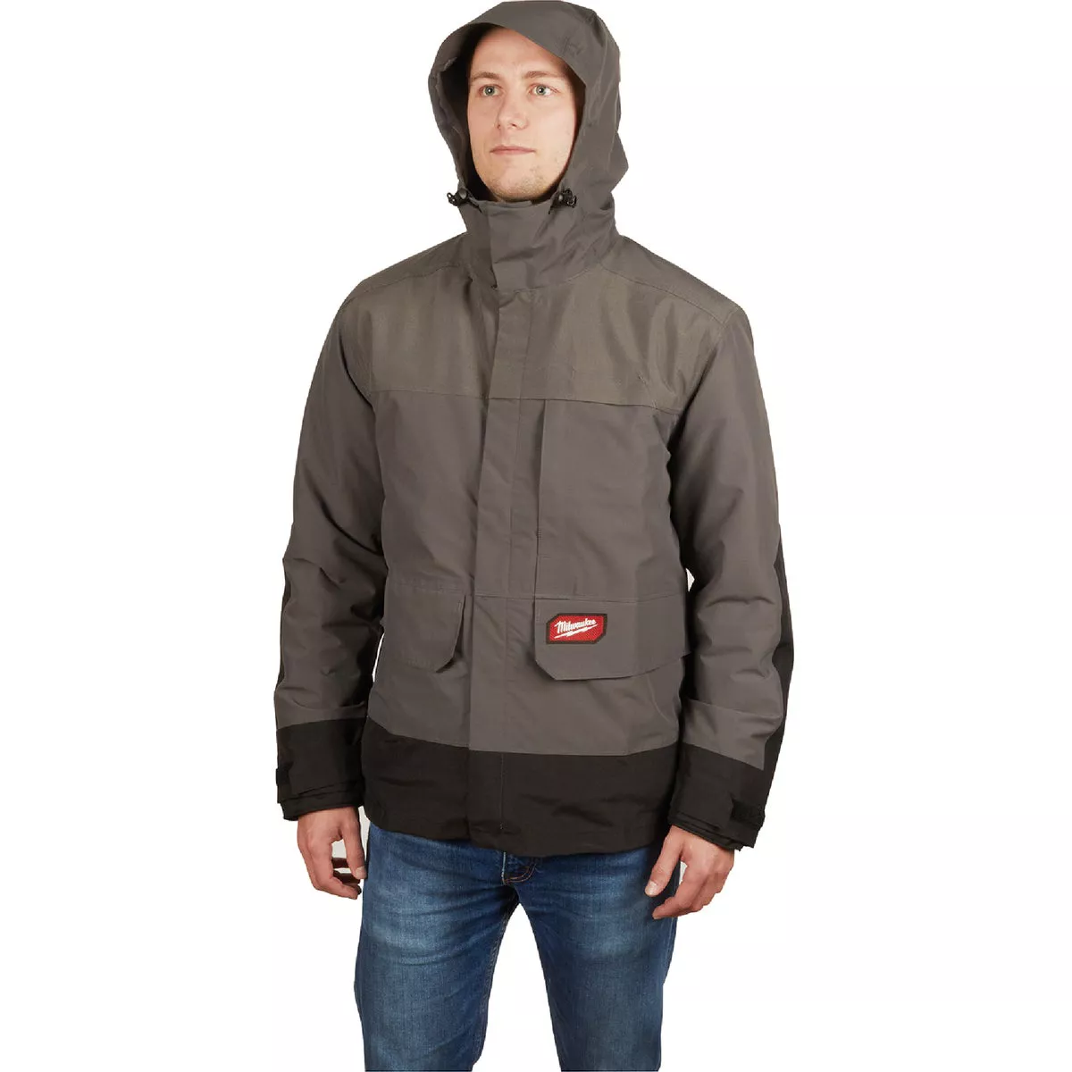 Milwaukee Hydrobreak Large Gray Polyester 2.5 Layer Rain Shell