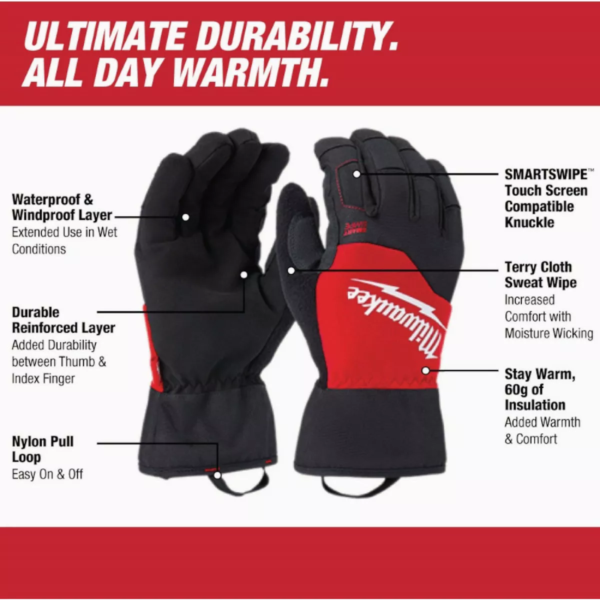 Milwaukee Unisex Small Polyester Performance Winter Glove