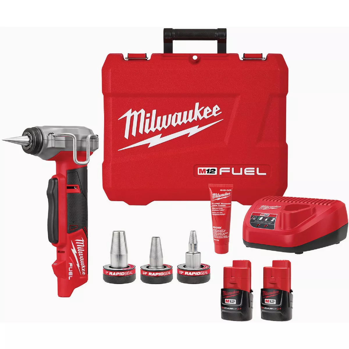 Milwaukee M12 FUEL ProPEX Expander Kit with 1/2 In. to 1 In. RAPID SEAL ...