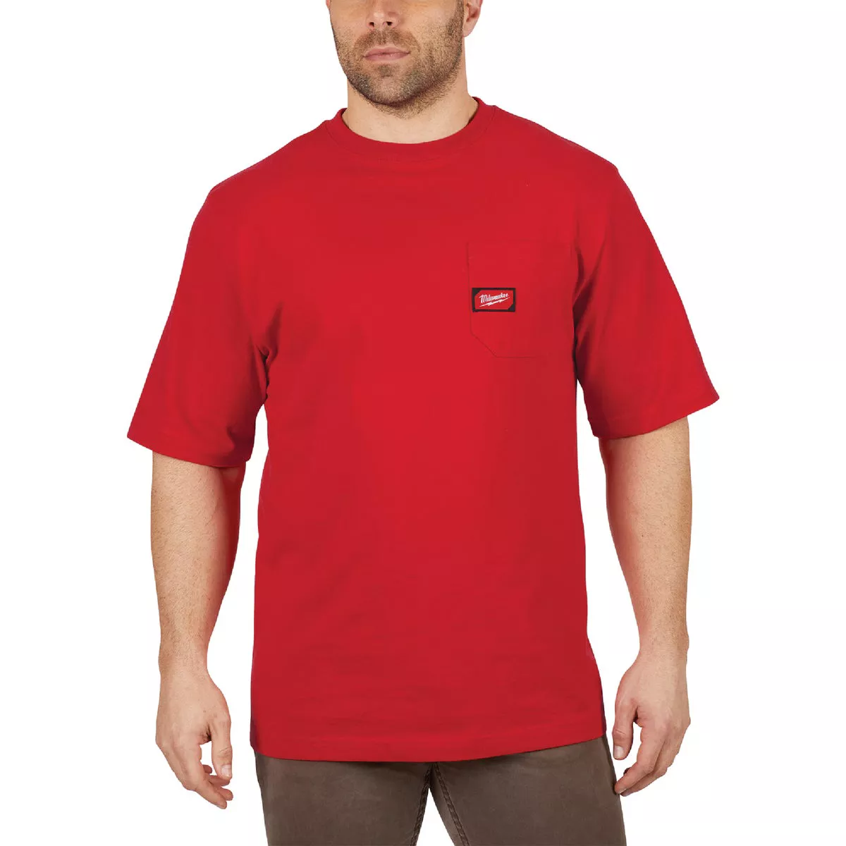 Milwaukee XL Red Short Sleeve Unisex Heavy-Duty Pocket Shirt