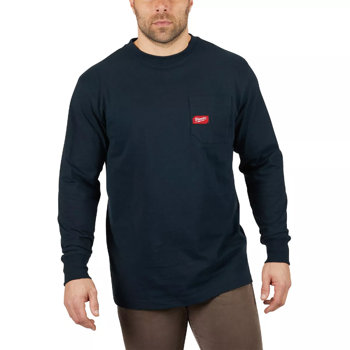 Milwaukee Medium Blue Long Sleeve Unisex Heavy-Duty Pocket Shirt