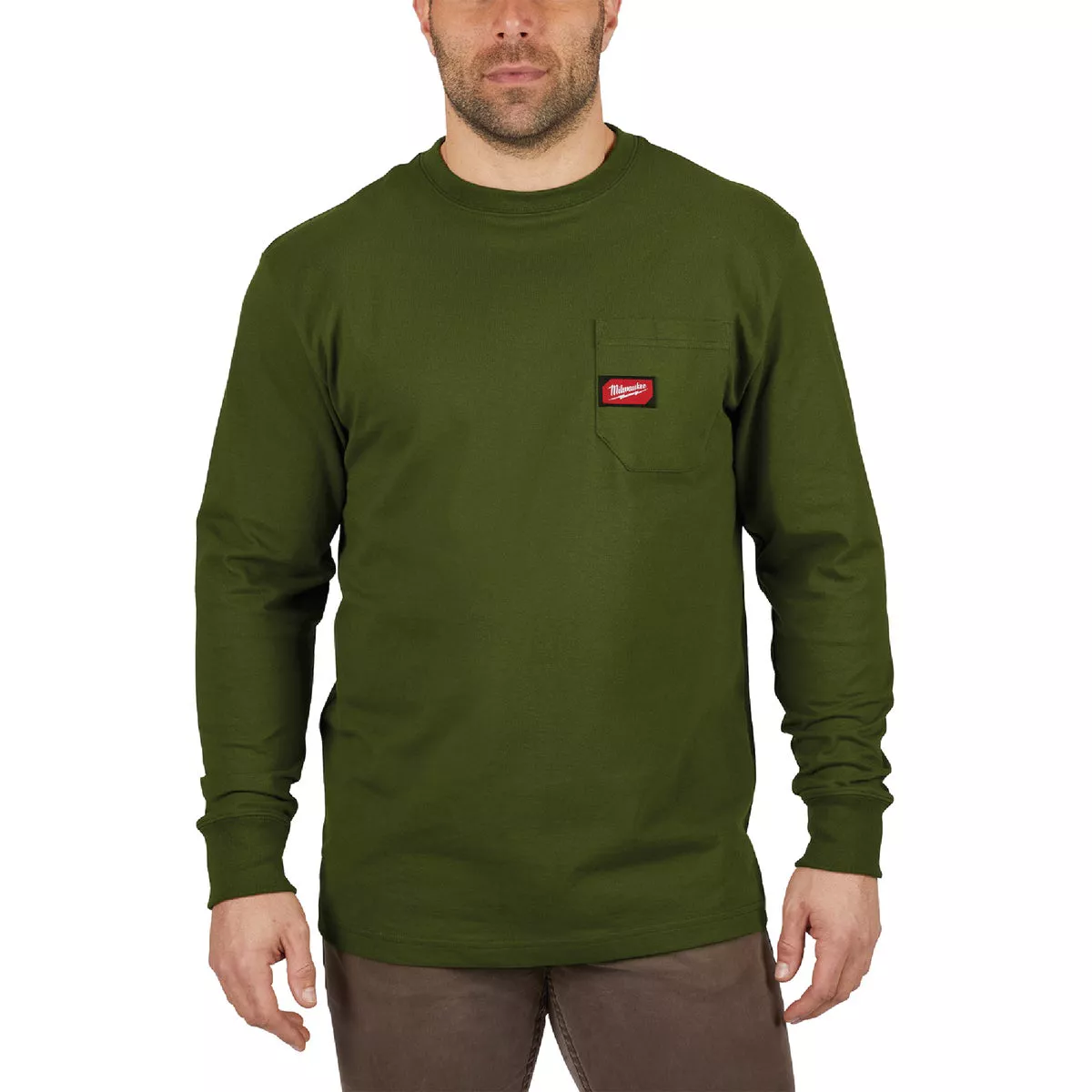 Milwaukee XL Green Long Sleeve Unisex Heavy-Duty Pocket Shirt