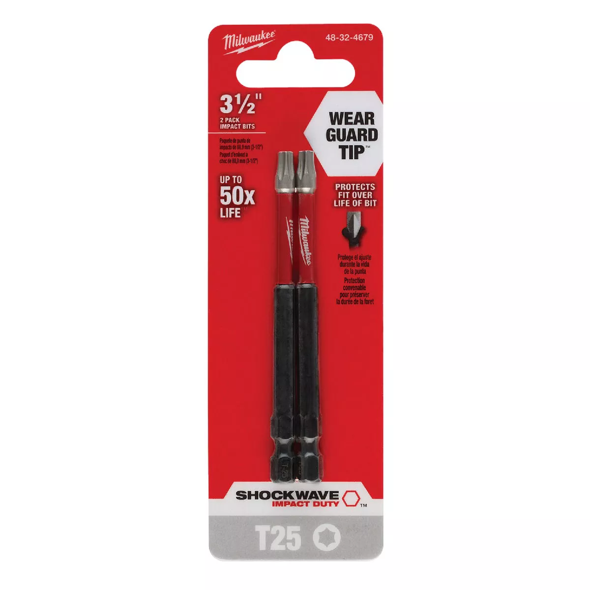 Milwaukee SHOCKWAVE T25 Torx 3-1/2 In. Impact Duty Screwdriver Bit (2-Pack)