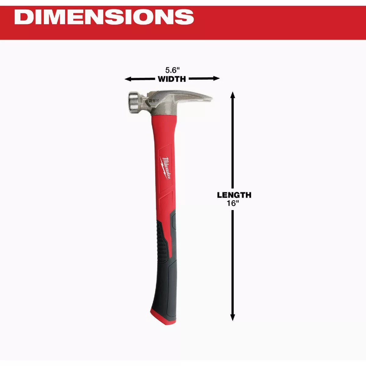 Milwaukee 21 Oz. Milled-Face Hammer with Poly/Fiberglass Handle - photo 3