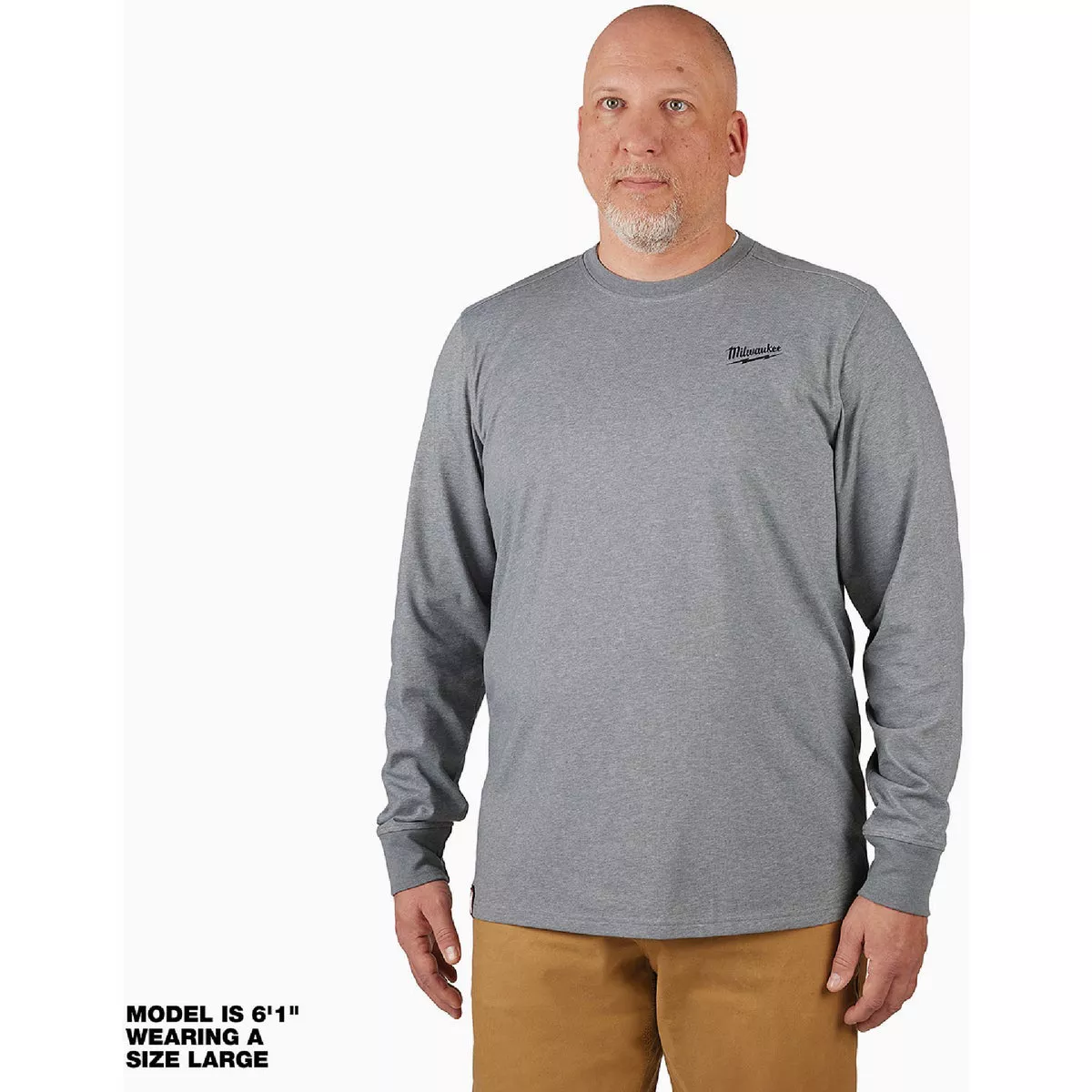 Milwaukee Small Gray Long Sleeve Unisex Hybrid Work Shirt