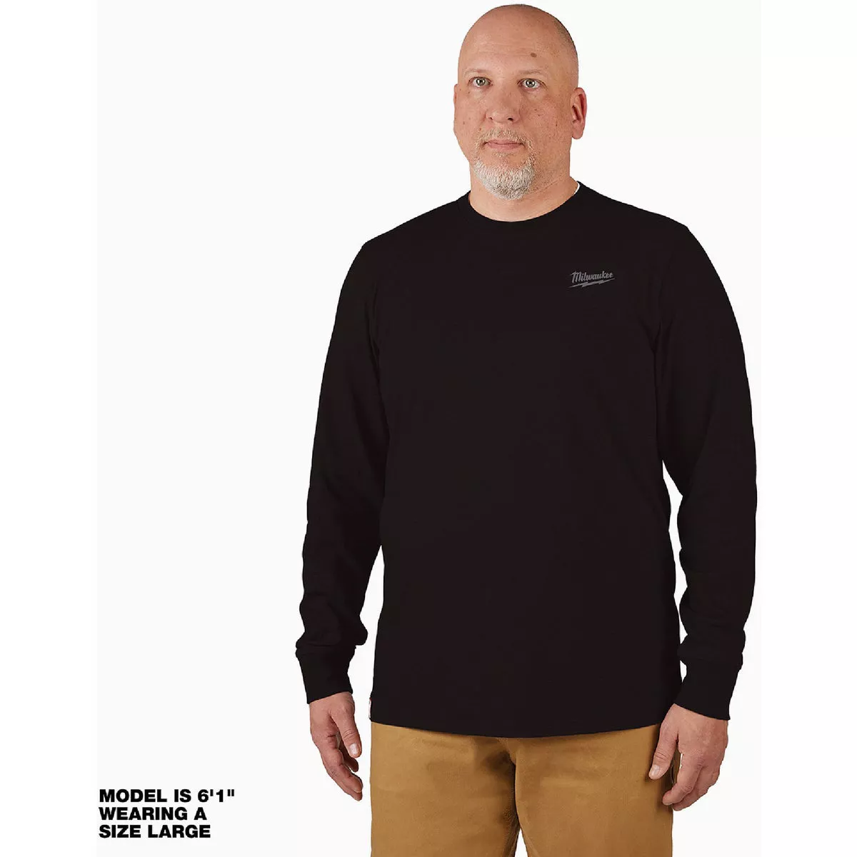 Milwaukee Small Black Long Sleeve Unisex Hybrid Work Shirt
