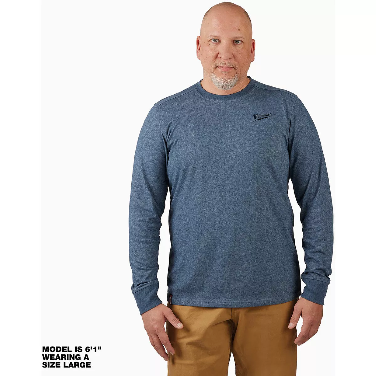 Milwaukee XL Blue Long Sleeve Unisex Hybrid Work Shirt