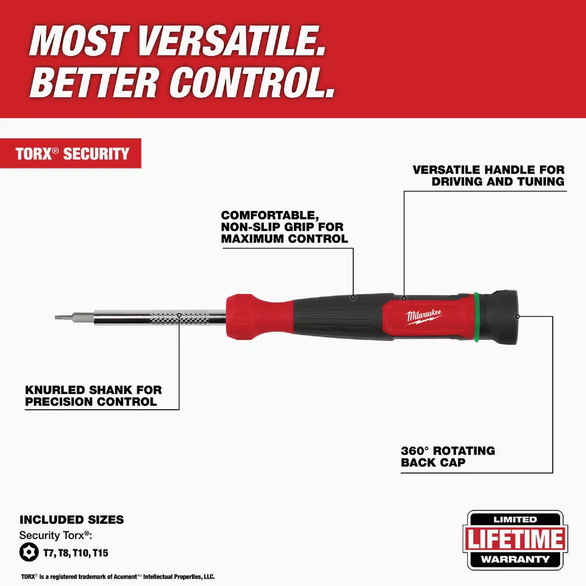 Milwaukee 4-in-1 TORX Security Precision Multi-Bit Screwdriver - photo 2